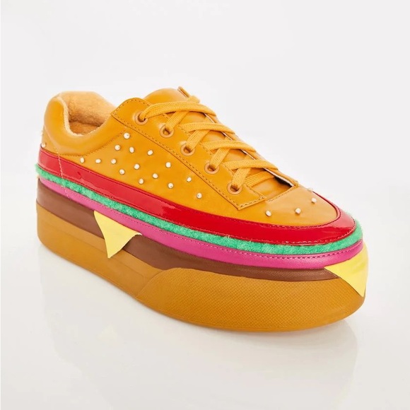 RARE Extra Cheese Please Burger Sneakers - Picture 2 of 11